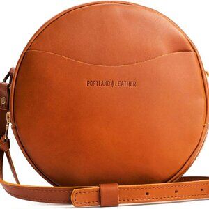 Women's Honey Portland Leather Finest Full-Grain Hides Circle Crossbody Bag